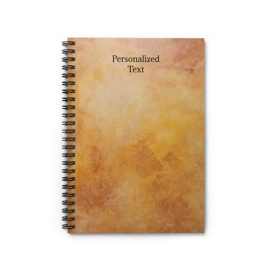 Spiral Notebook - Ruled Line With Authentic Venetian Plaster Graphic Cover in Sunset Colors and Personalized Text
